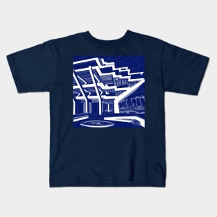 brutal brutalist architecture in modern sketch art ecopop Kids T-Shirt